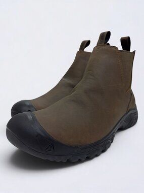 KEEN Men's Anchorage IV Waterproof Boots Size 12 M Brown Leather Slip On NWOB